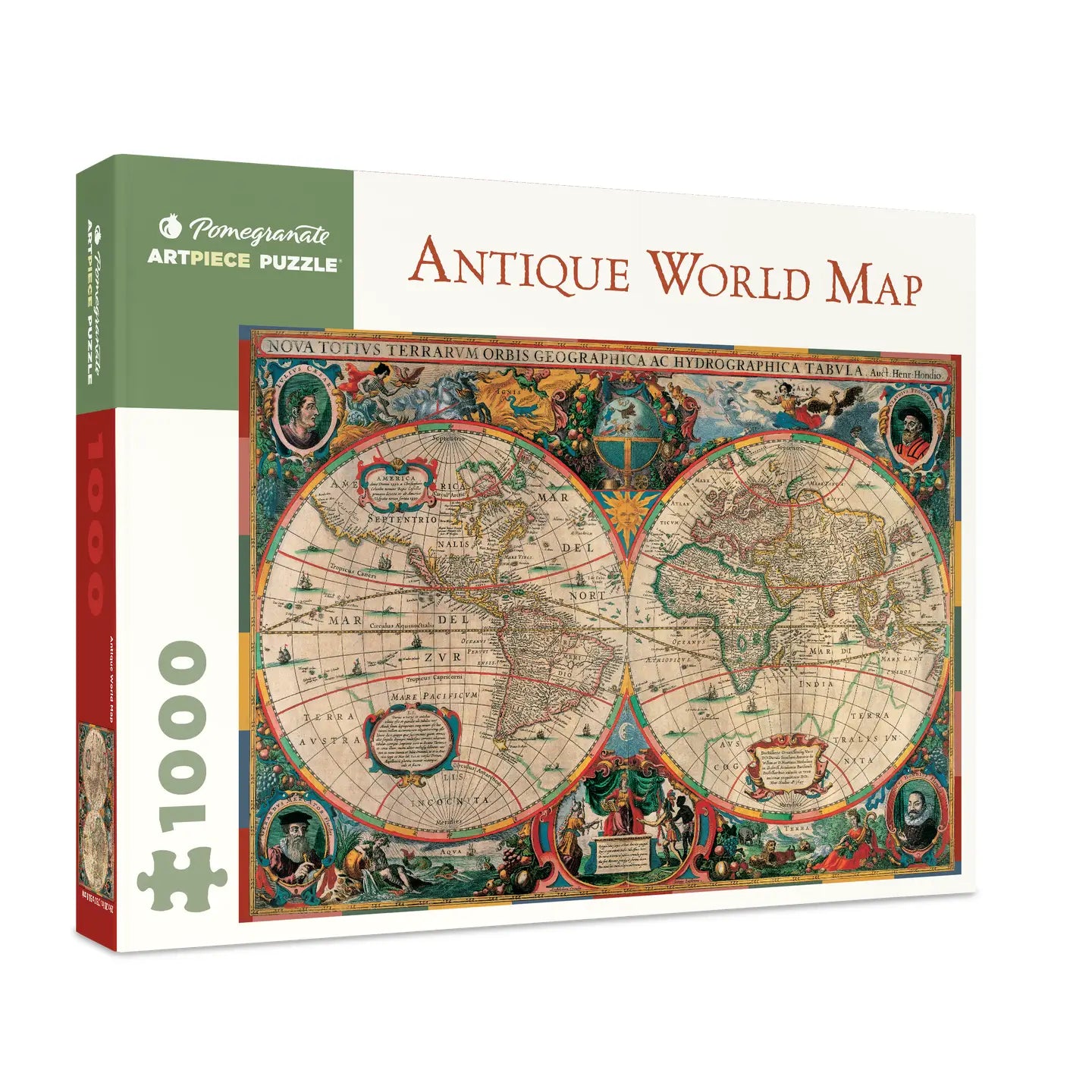 HENRICUS HONDIUS 1000 PIECE PUZZLE | ANTIQUE WORLD MAP