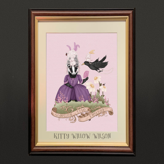 BADGER & BLACKBIRD TIME TRAVELLING DUO | GEORGIAN ERA ART PRINT