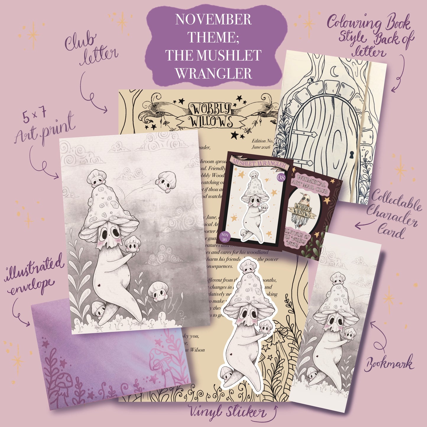 WOBBLY WILLOWS WHIMSICAL ART MAIL CLUB