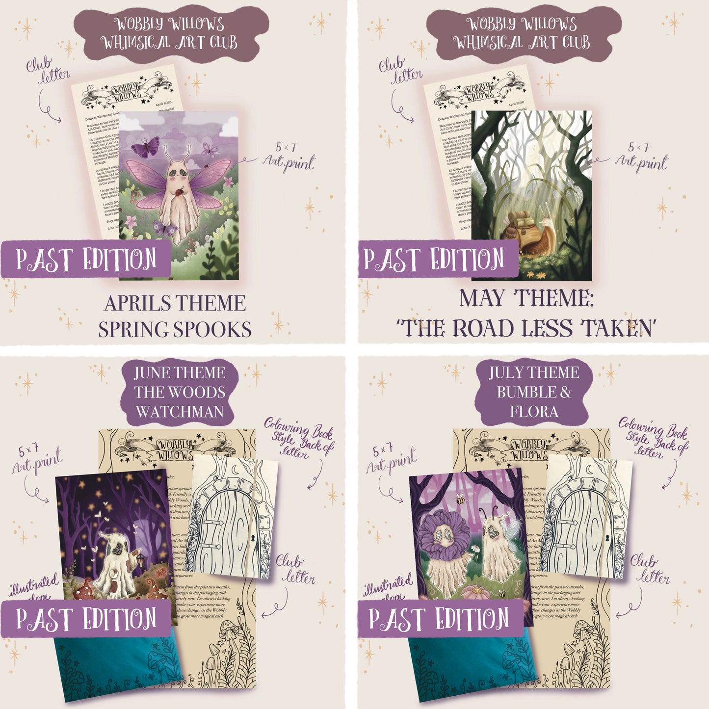 WOBBLY WILLOWS WHIMSICAL ART MAIL CLUB | PRINT ONLY