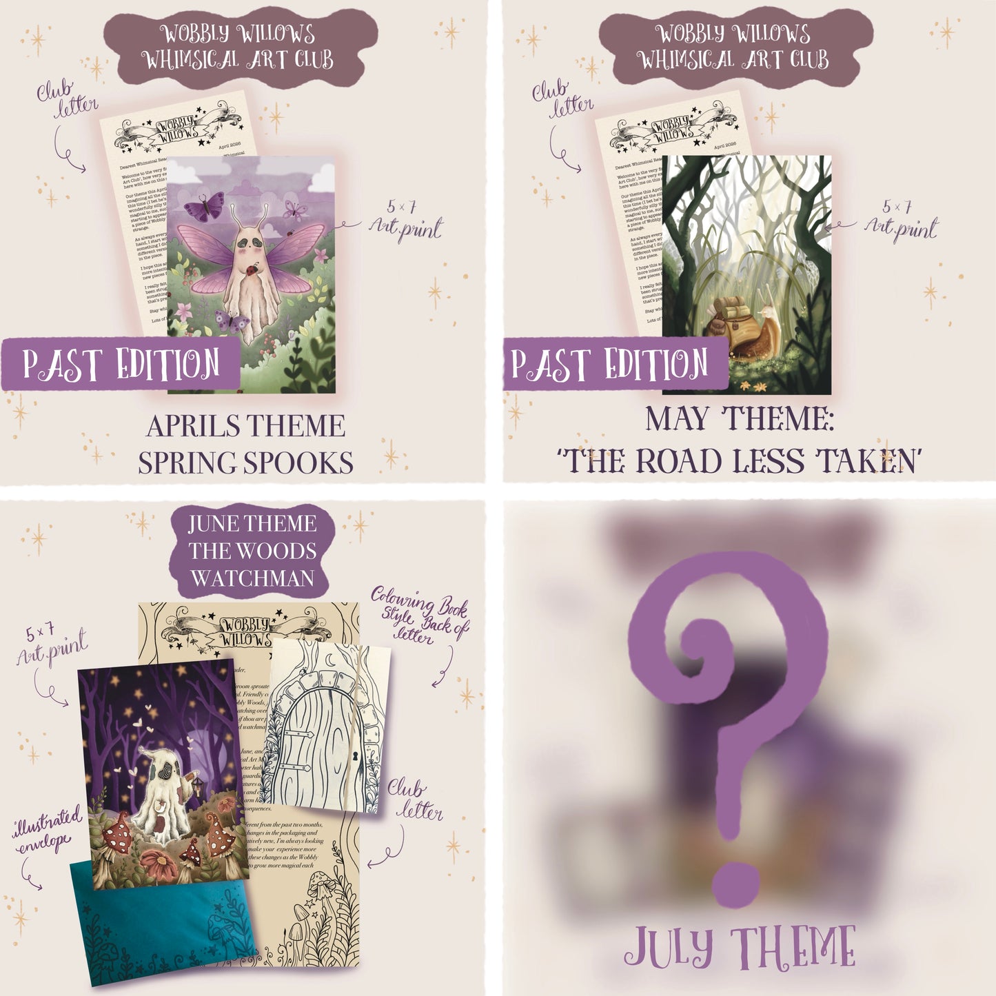 WOBBLY WILLOWS WHIMSICAL ART MAIL CLUB | PRINT ONLY
