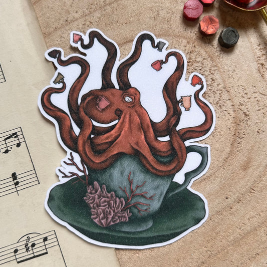 SUGAR GLITTER OCT~TEA~PUS: VINYL STICKER