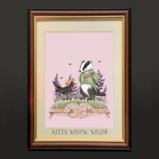BADGER & BLACKBIRD TIME TRAVELLING DUO | REGENCY ERA ART PRINT