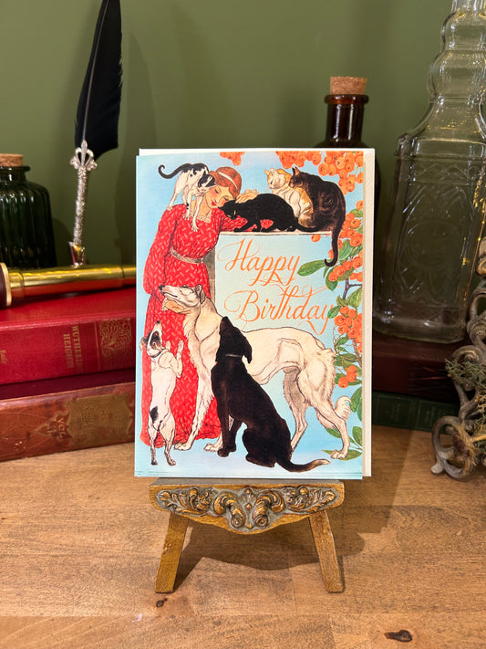 GREETINGS CARD | BIRTHDAY WOMAN WITH DOGS