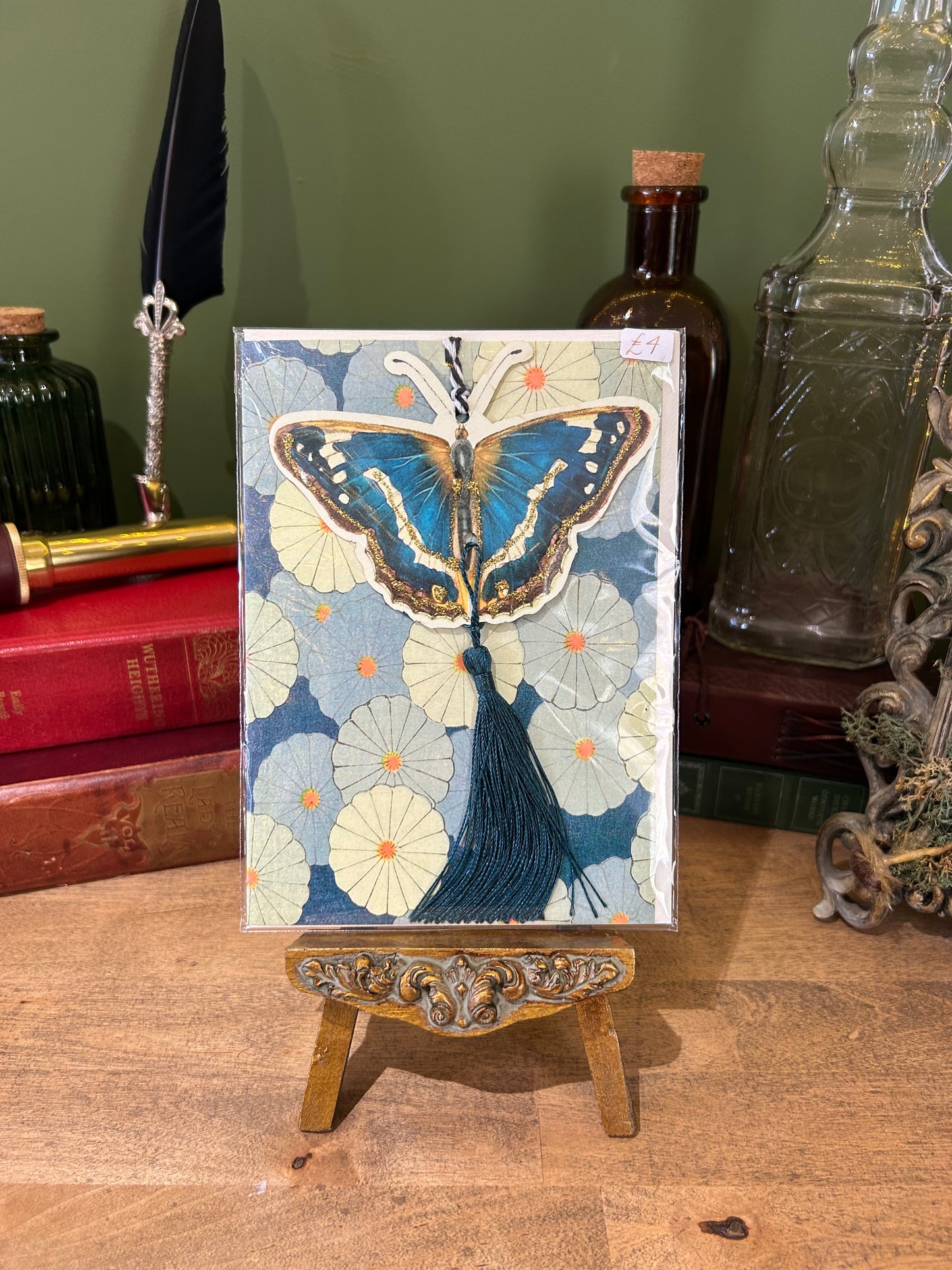 BOOKMARK GREETINGS CARD | BLUE BUTTERFLY