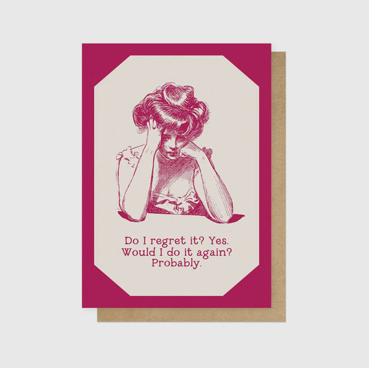 ‘REGRETS’ GREETINGS CARD