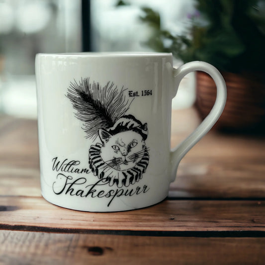 ‘WILLIAM SHAKESPURR’ CHINA MUG