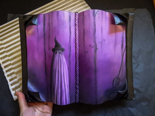 ‘The witch in the storybook’ original oil painting