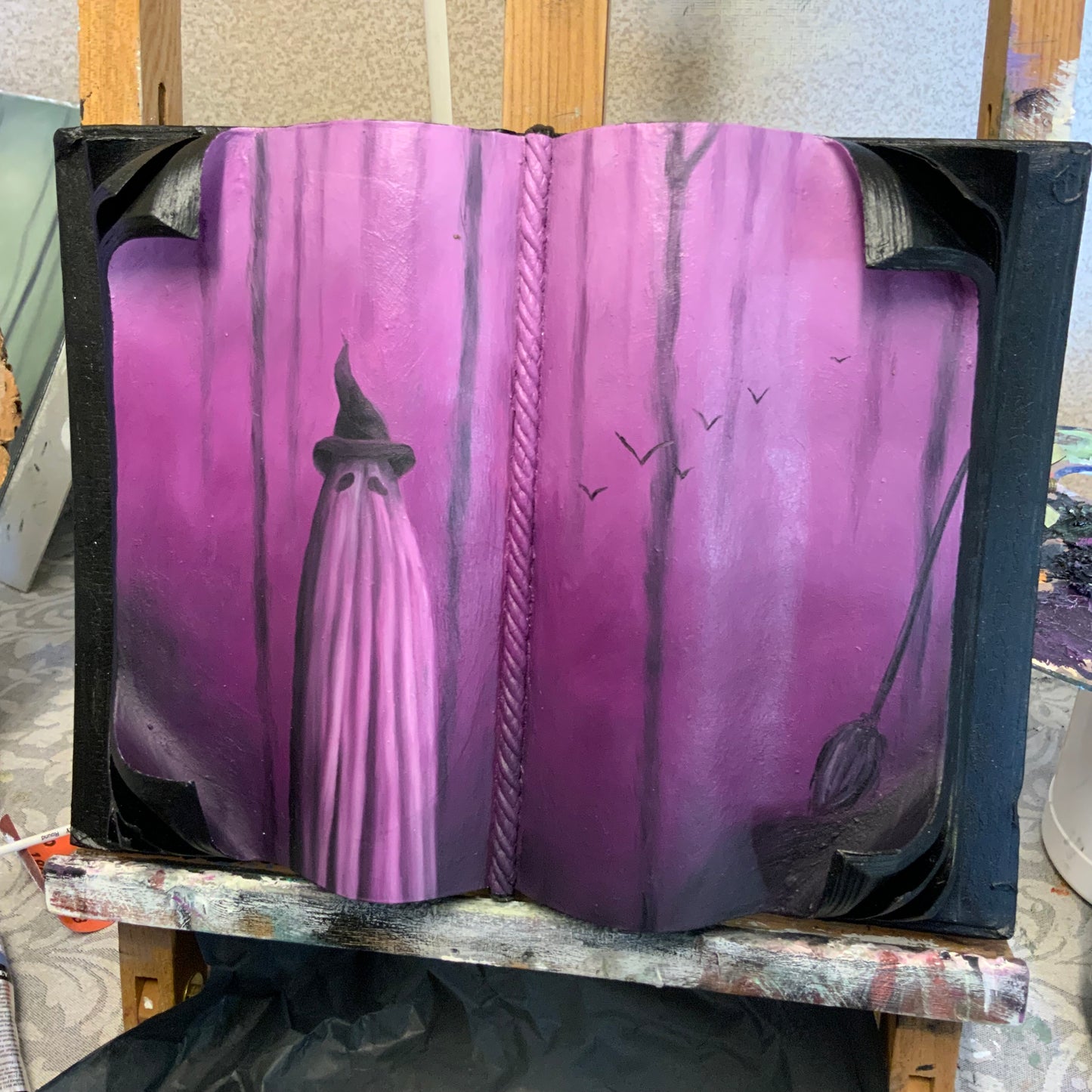 ‘The witch in the storybook’ original oil painting