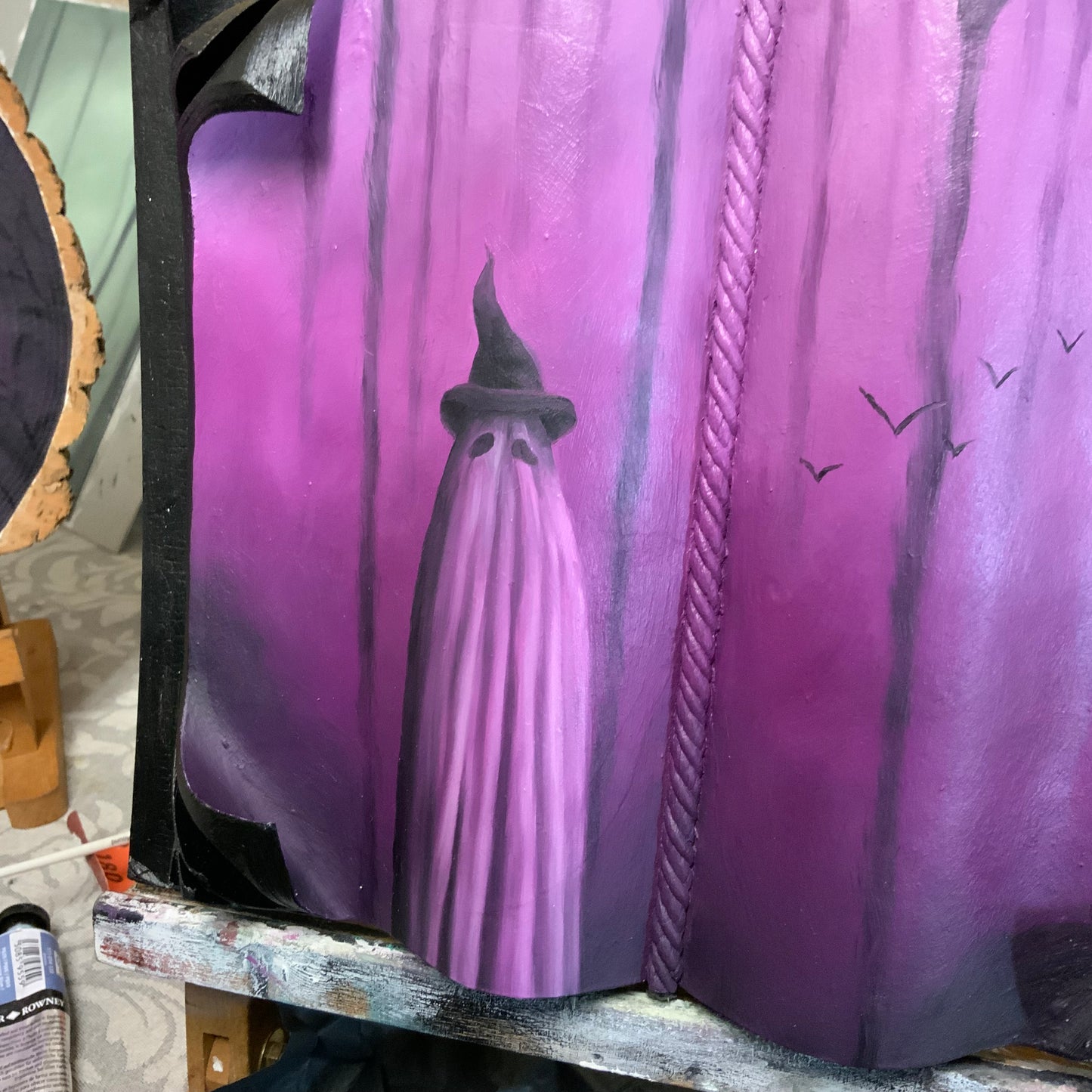 ‘The witch in the storybook’ original oil painting