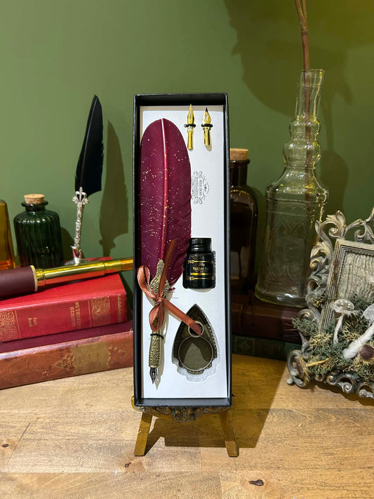 BOXED FOUNTAIN QUILL SET | SPECKLED BURGUNDY