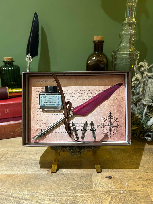 BOXED FOUNTAIN QUILL SET | RED