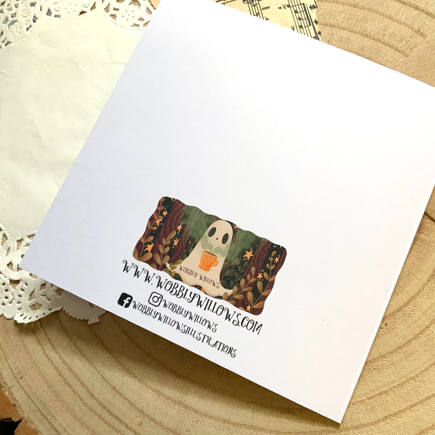 Magical storybook ghost greetings card