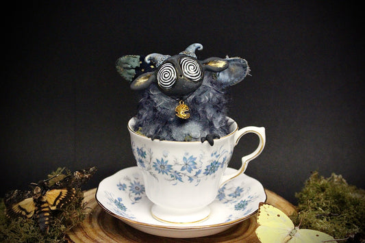 Blue Tiger the Moth Teacup Critter