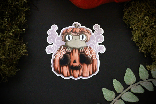 Pumpkin frog sticker